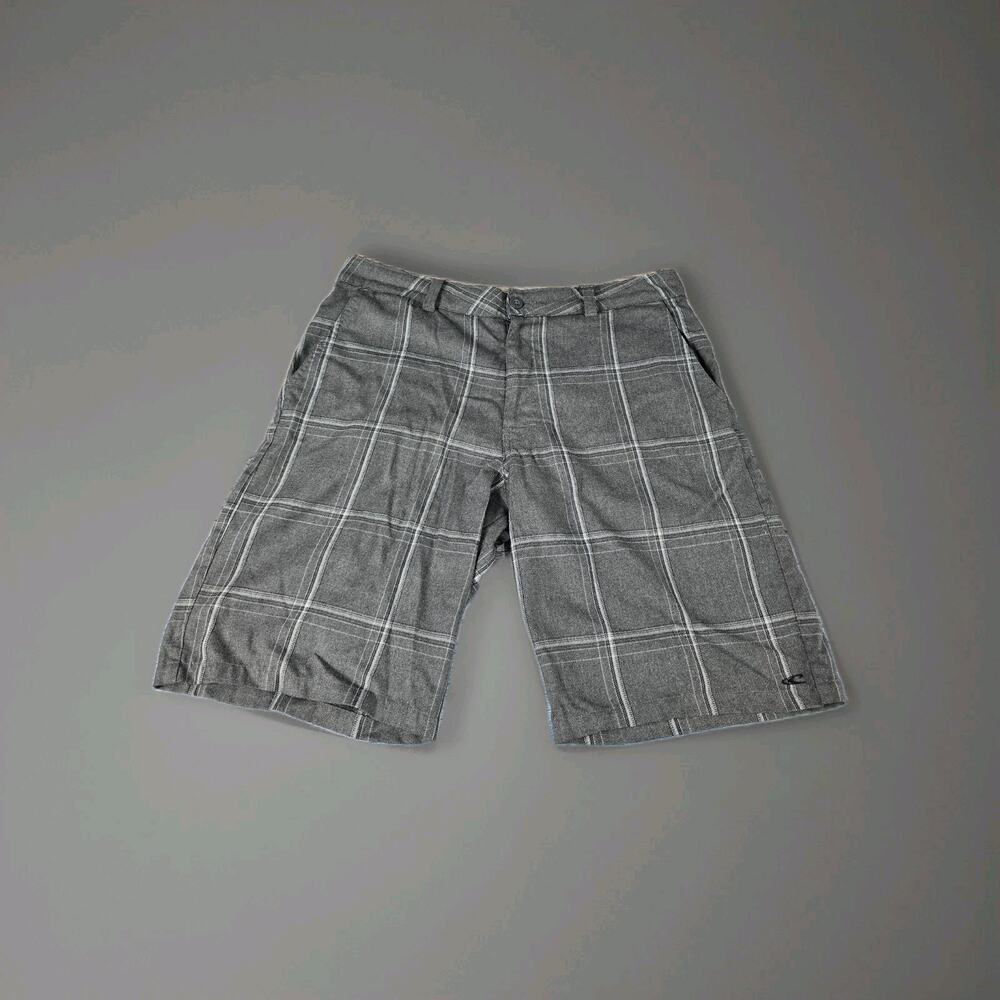 O'neill Shorts Mens Size 34 First In Last Out Flat Panel Chino Swim Gray Plaid